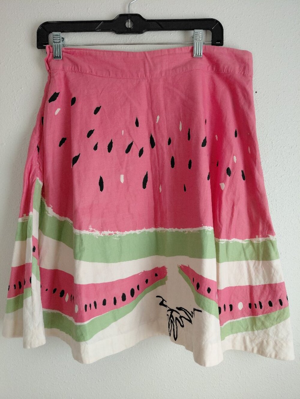 Anthropologie We Love Vera Watermelon Fruit Summer Skirt Pink Cotton 10 Whimsy